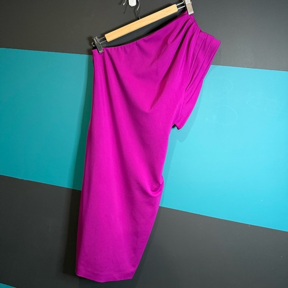 Ted Baker Pink Asymmetrical One-Shoulder Cocktail Dress Ted size 0 IS size 2 - Picture 5 of 16